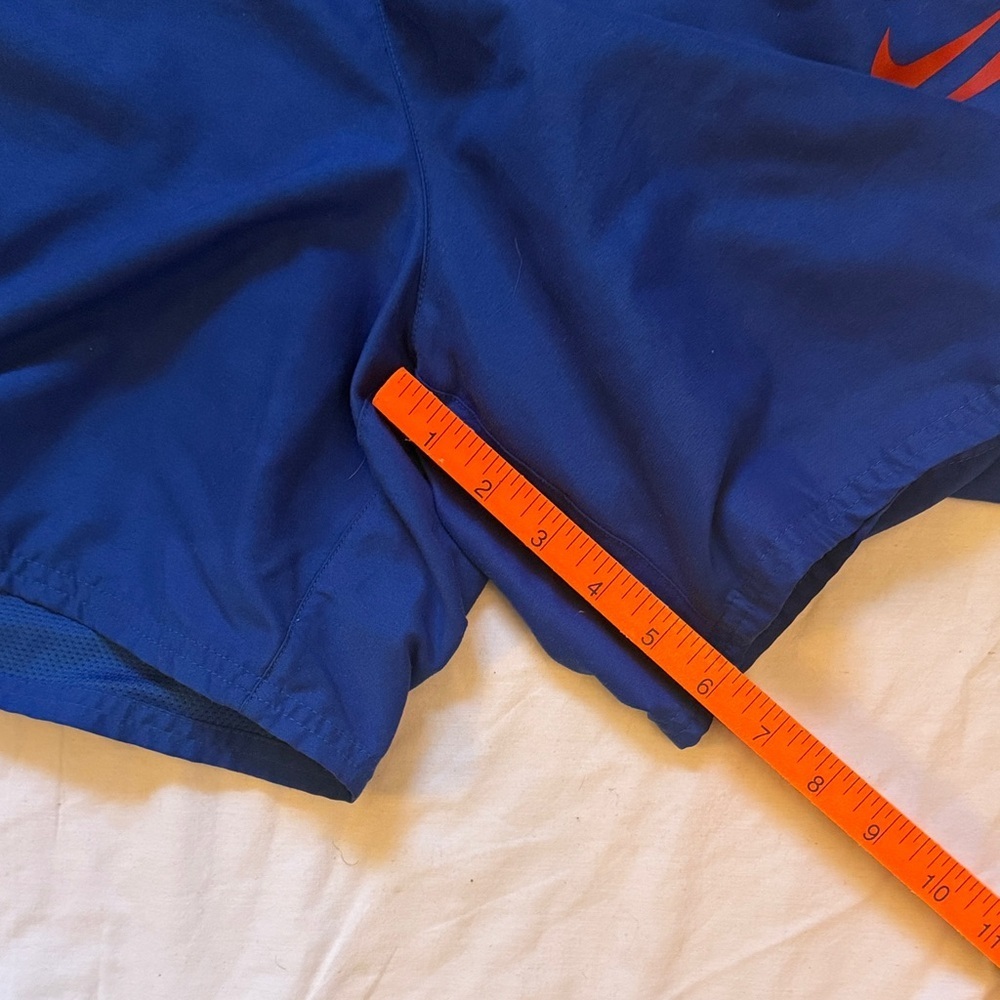 Nike Royal Blue Shorts with Red and Yellow Accents cut tag - Picture 7 of 9